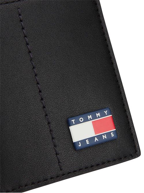 Portafoglio nero in pelle Tommy Jeans | AM0AM13408BDS